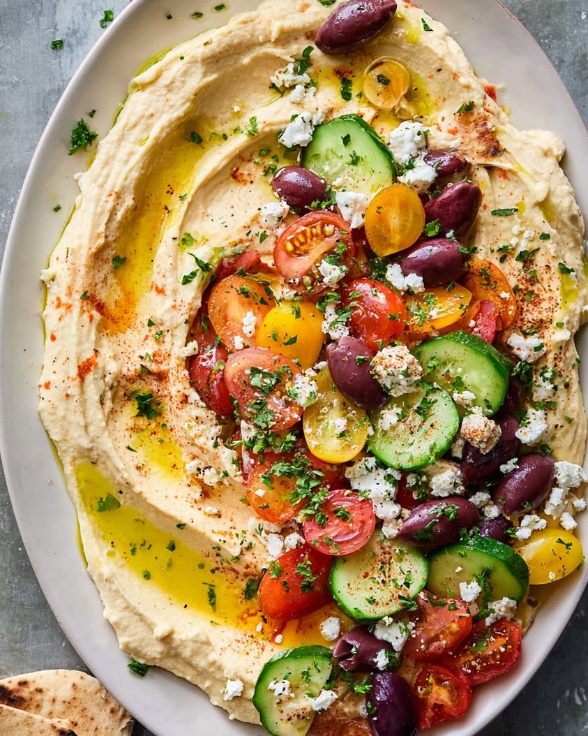 greek style loaded hummus