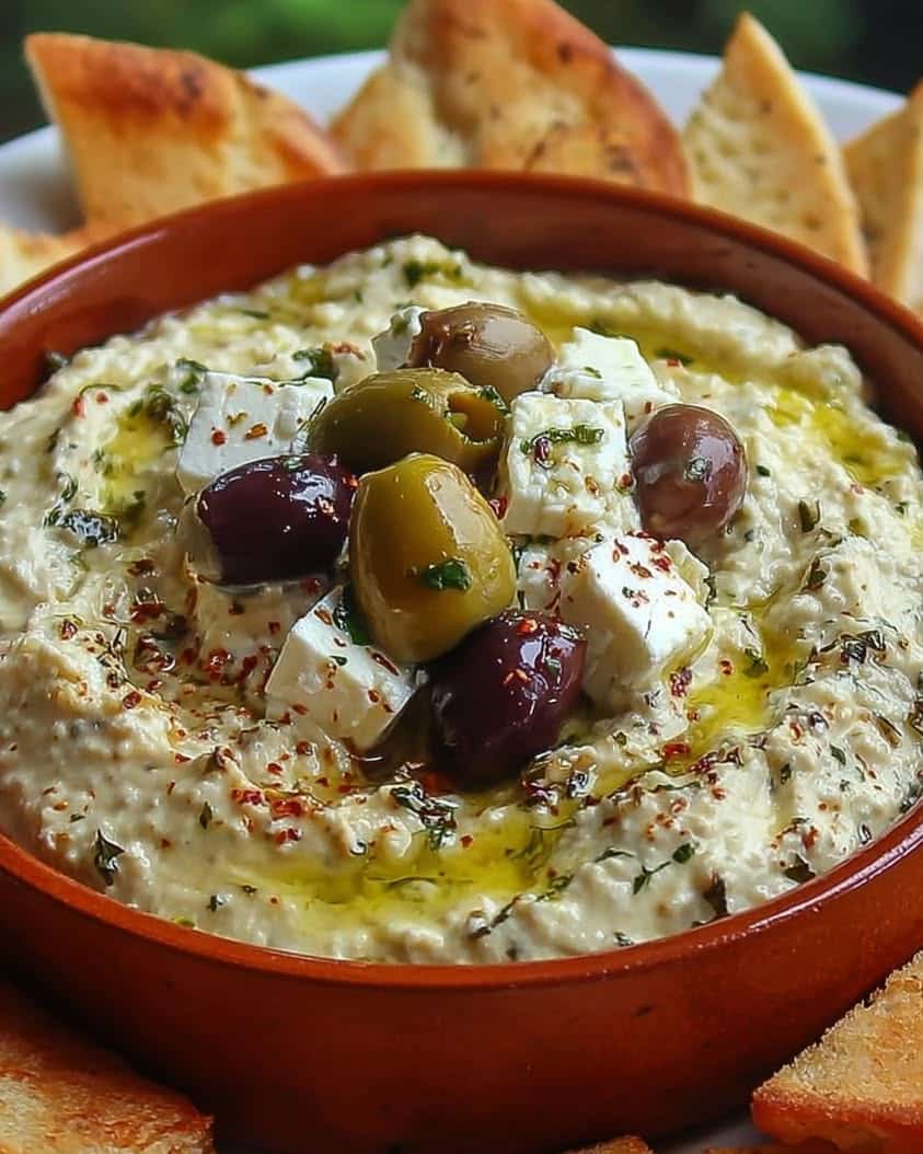 green olive feta cheese dip