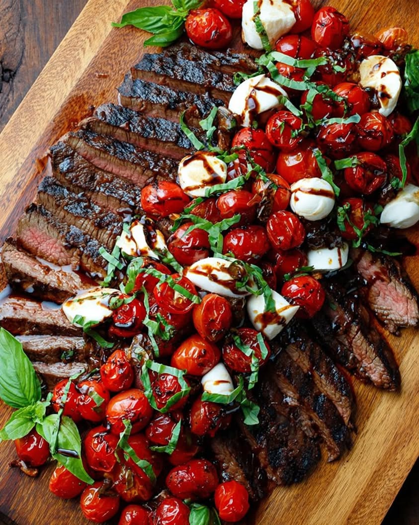 grilled flank steak caprese