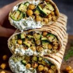 grilled zucchini feta chickpea wrap 1