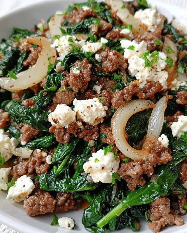ground beef spinach feta skillet