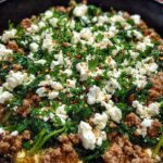ground beef spinach skillet feta 2