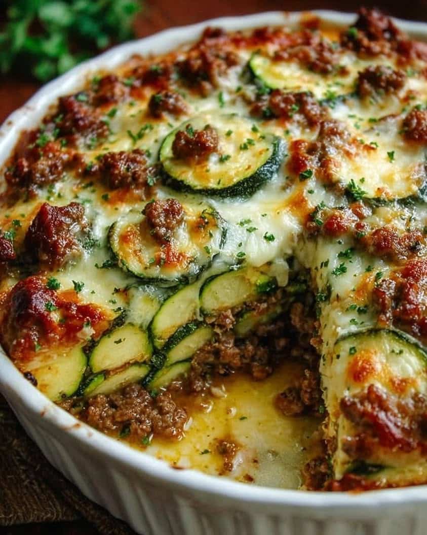 ground beef zucchini bake low carb