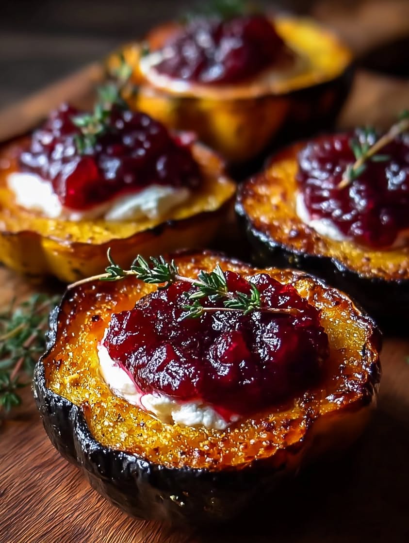 honey glazed acorn squash goat cheese 1