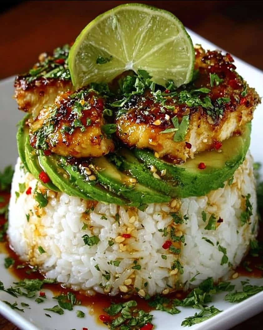 honey lime chicken avocado rice