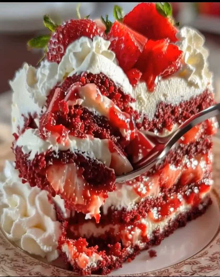 irresistible strawberry earthquake cake