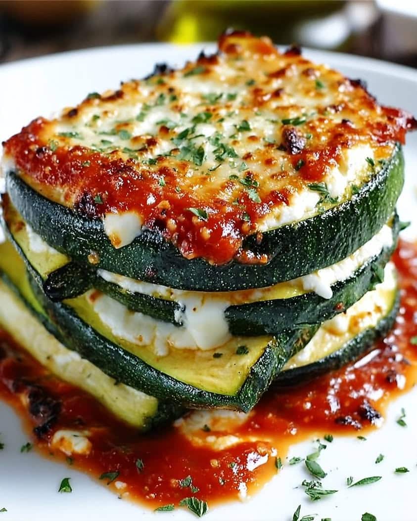 layered zucchini ricotta melts