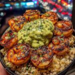 lemon garlic shrimp rice bowls