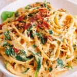 linguine spinach sun dried tomato cream