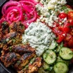 loaded mediterranean chicken bowl