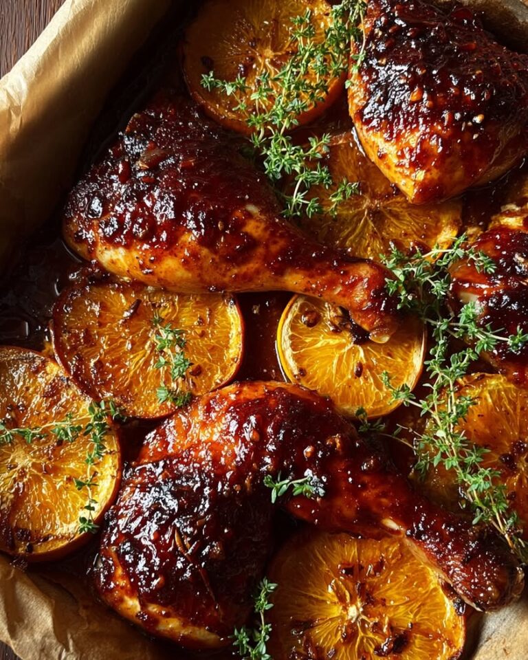 maple orange glazed chicken quarters