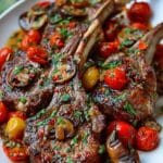 marinated greek lamb chops mushrooms