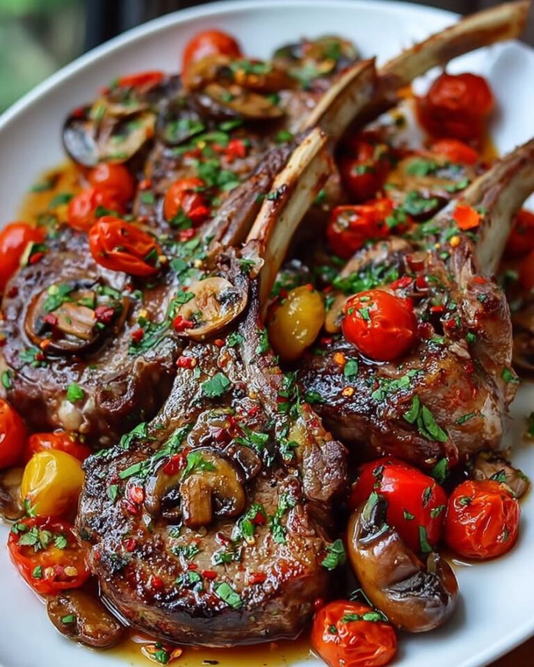 marinated greek lamb chops mushrooms
