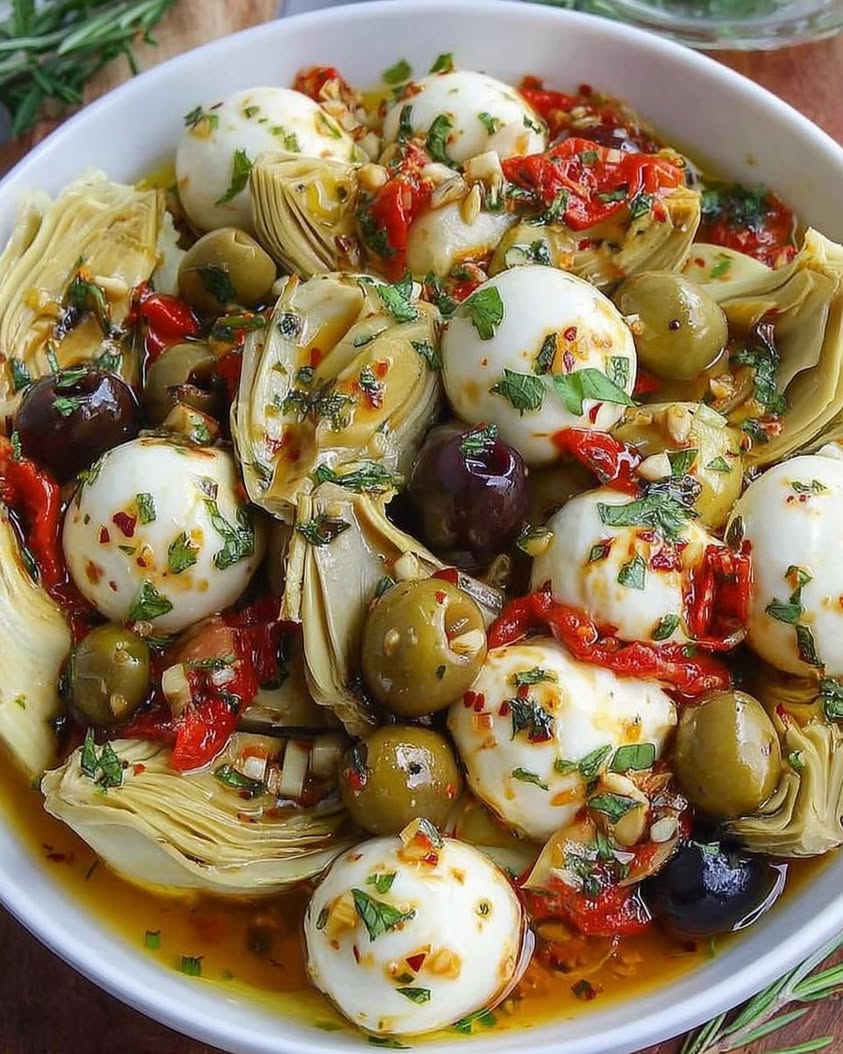 marinated mozzarella artichokes olives 2