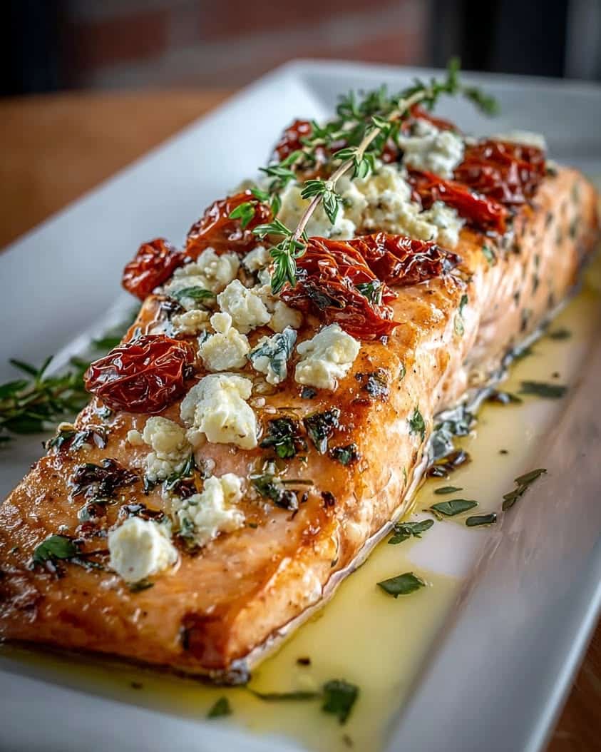 mediterranean baked salmon feta