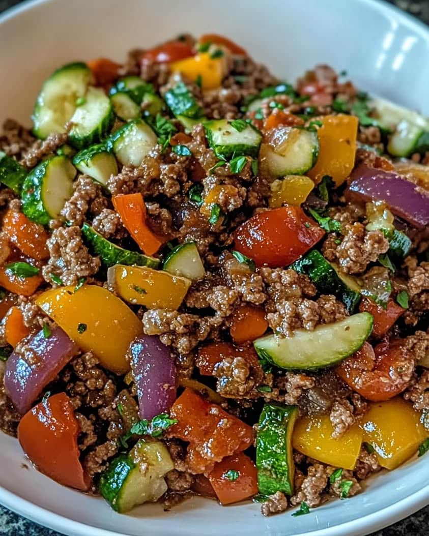 mediterranean ground beef stir fry 1