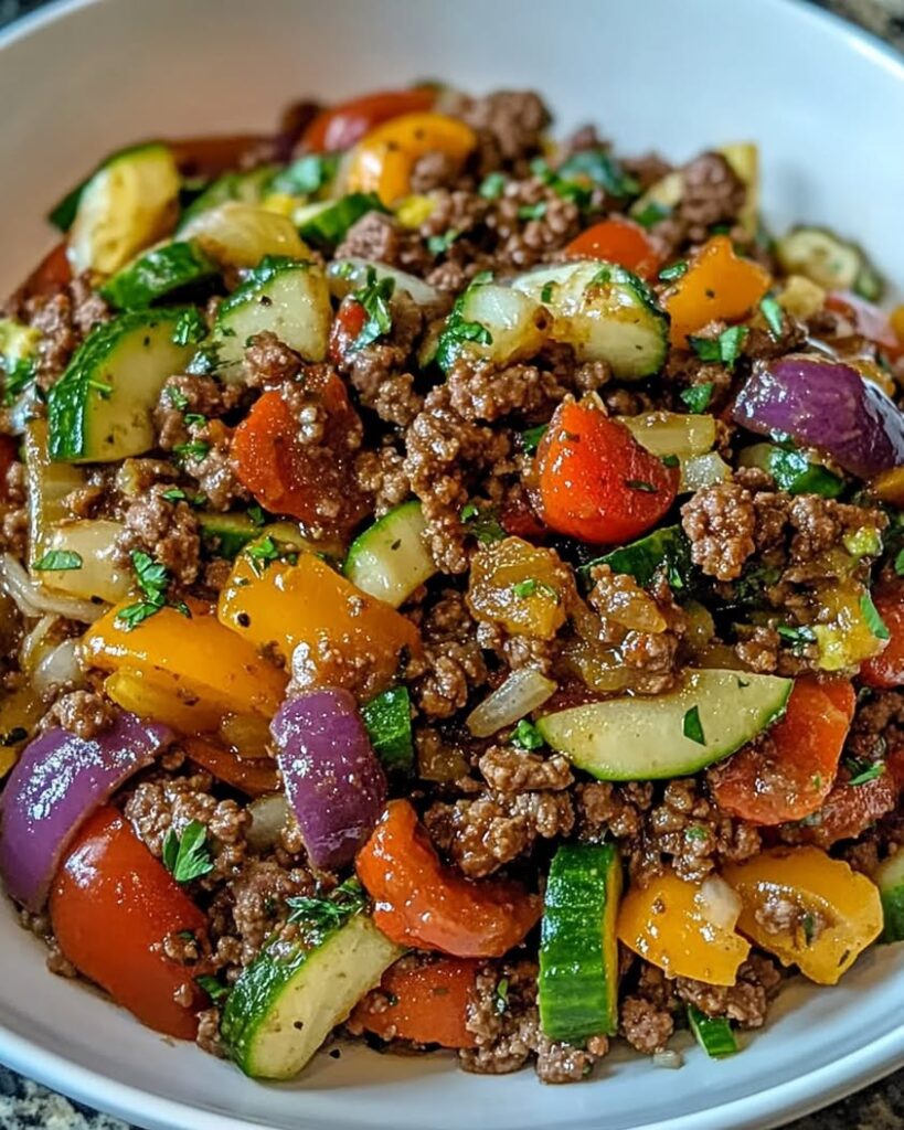 Quick and Easy Mediterranean Ground Beef Stir Fry Recipe 2 mediterranean ground beef stir fry 2