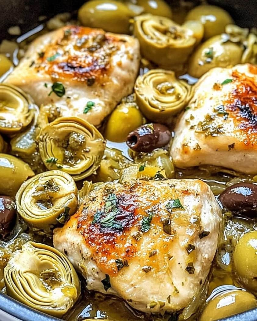 mediterranean lemon chicken artichokes olives 1