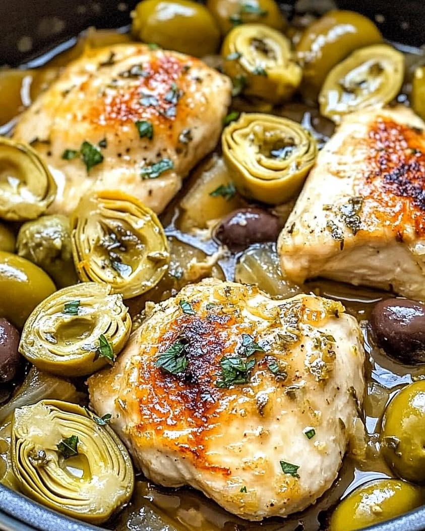 mediterranean lemon chicken artichokes olives