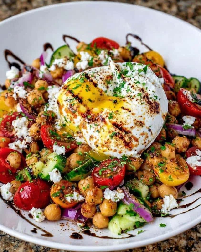 mediterranean lemon chickpea burrata salad 1