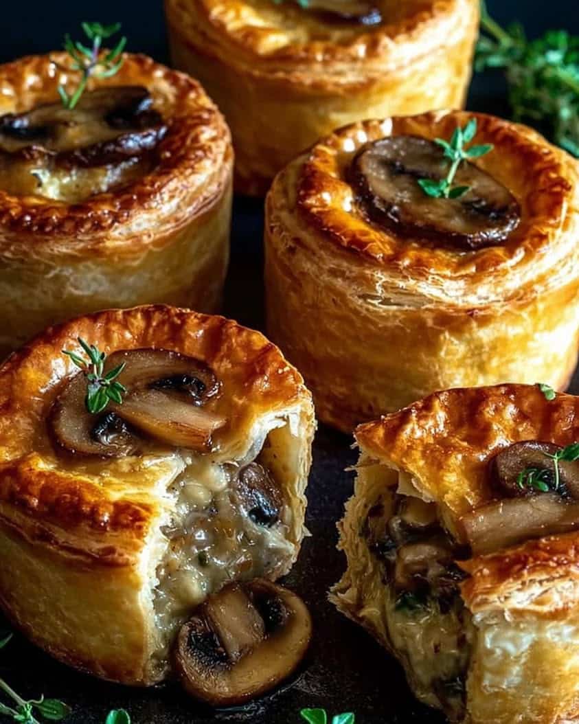 mini mushroom gruyere pot pies 1