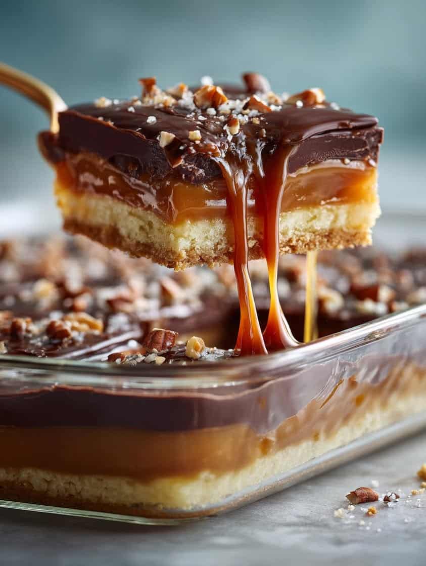 no bake millionaires shortbread lasagna