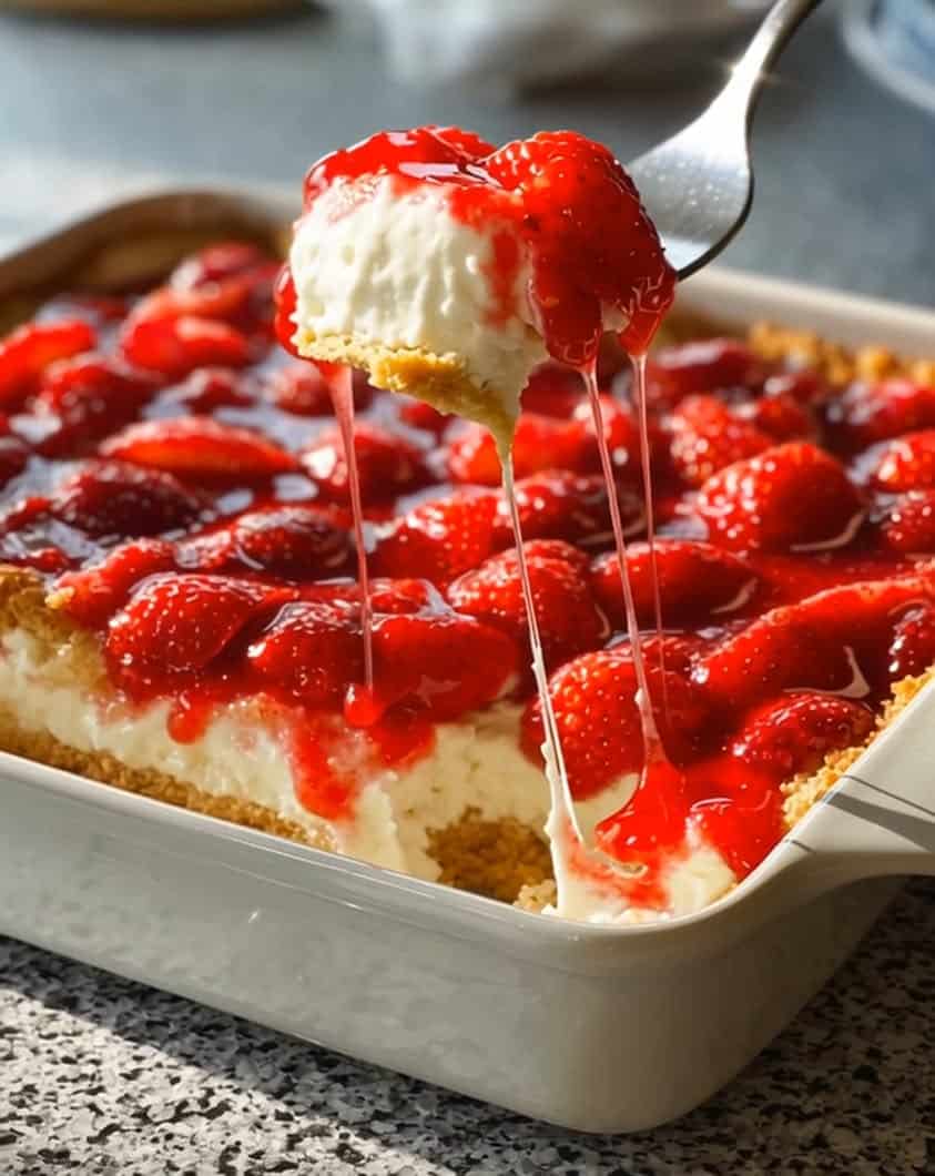 no fuss strawberry cheesecake dessert
