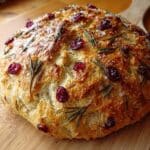 no knead rosemary cranberry bread 1