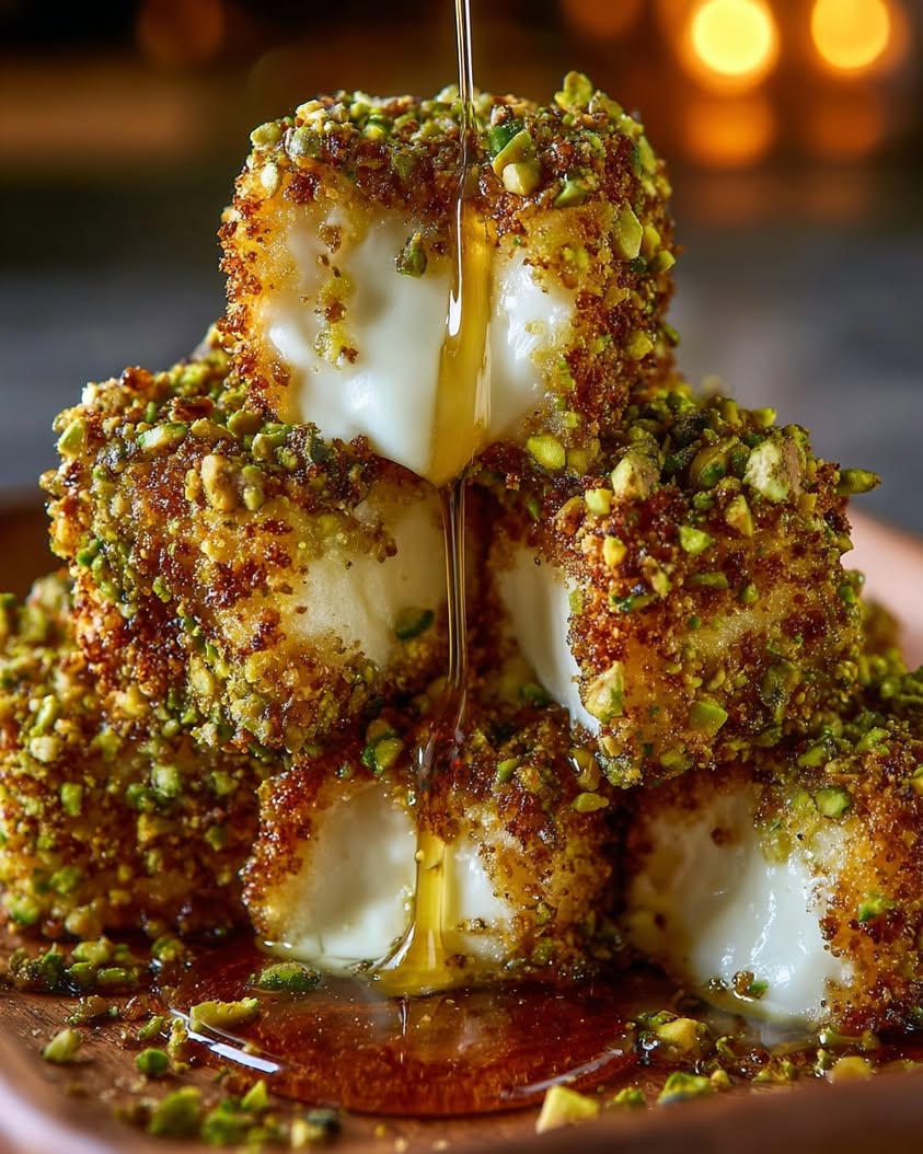 pistachio crusted brie bites 1