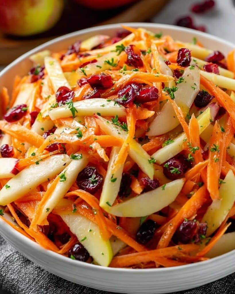 refreshing apple cranberry carrot salad