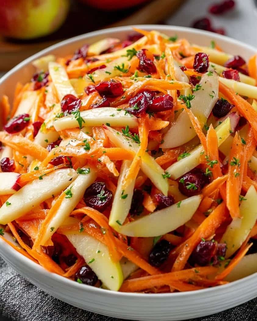 refreshing apple cranberry carrot salad