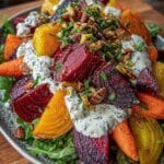 roasted beet carrot salad feta