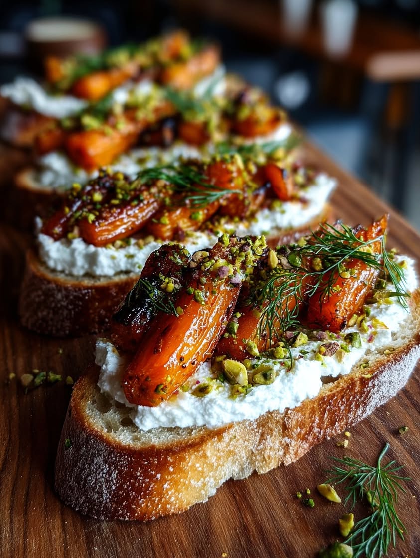 roasted carrot honey ricotta toast