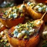 roasted pears blue cheese pistachios