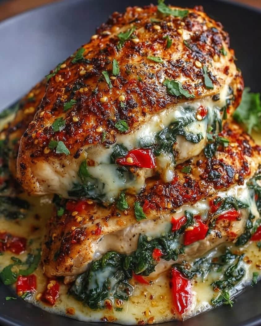 roasted red pepper stuffed chicken 1