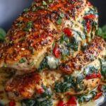 roasted red pepper stuffed chicken 3