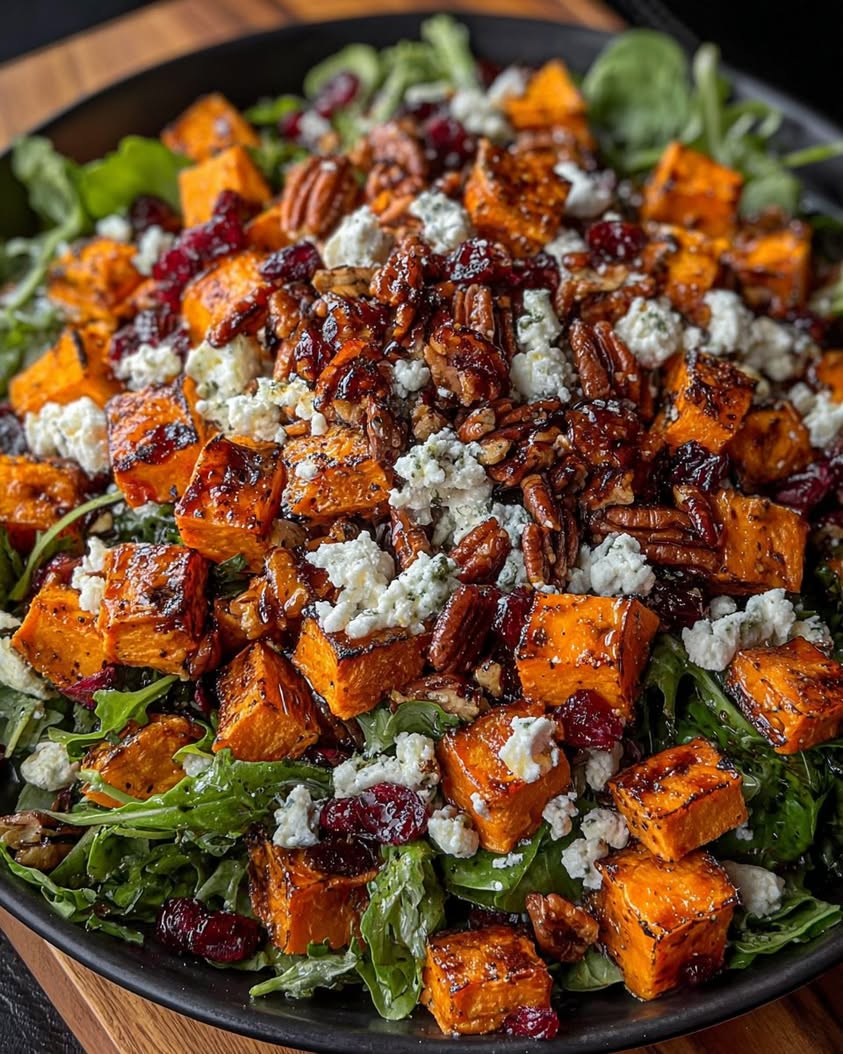 roasted sweet potato feta salad 1