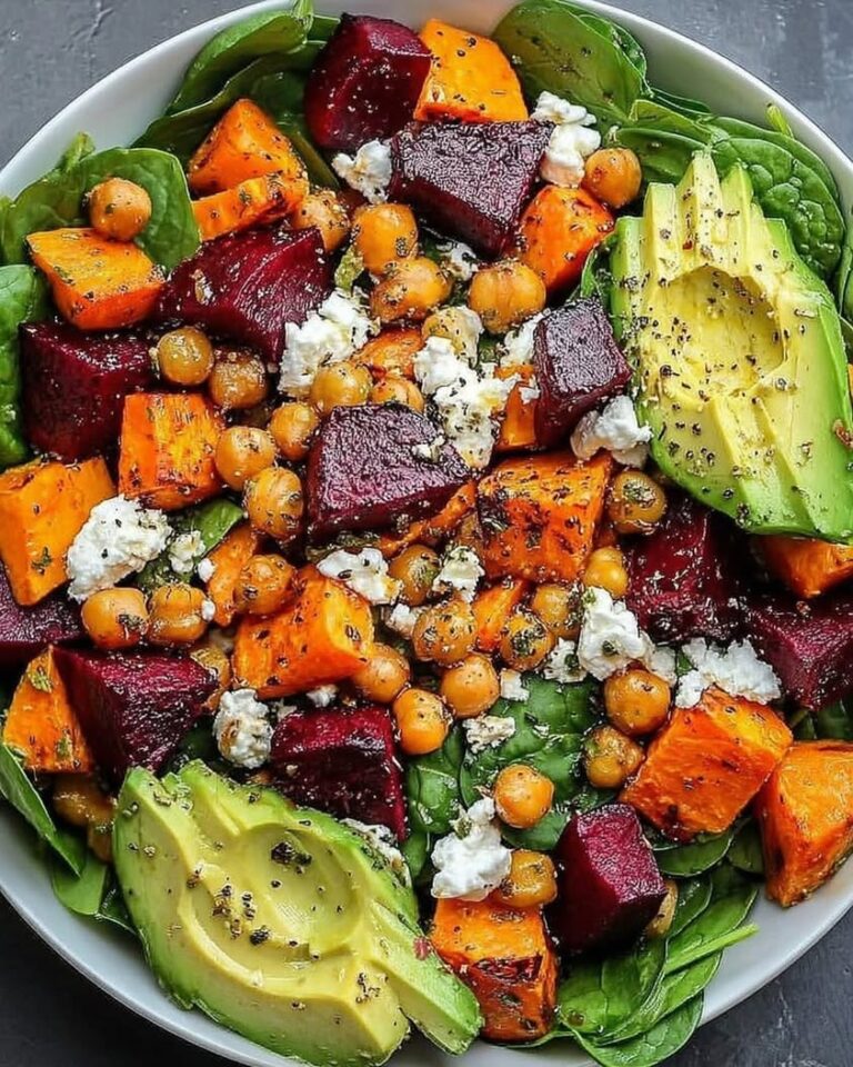 roasted vegetable spinach salad avocado