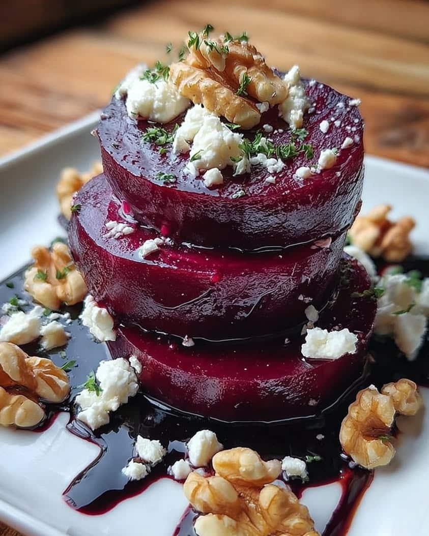 rustic beet goat cheese stacks