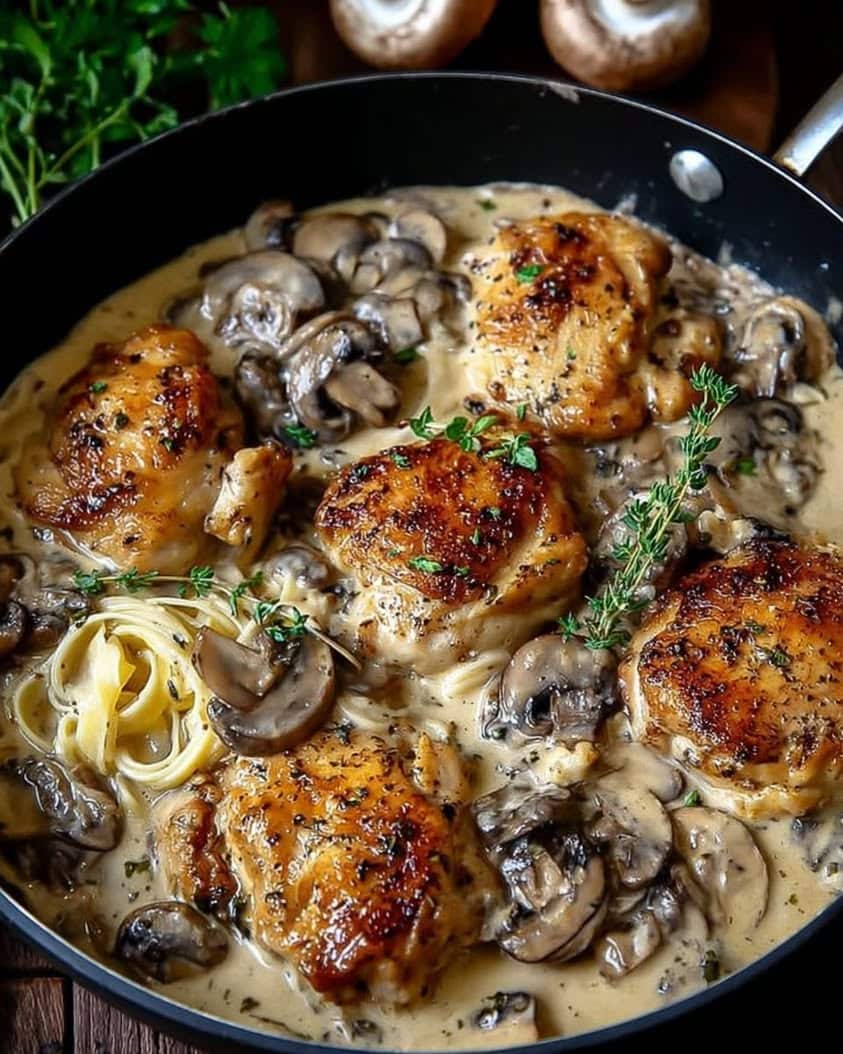 savory chicken asiago mushroom sauce