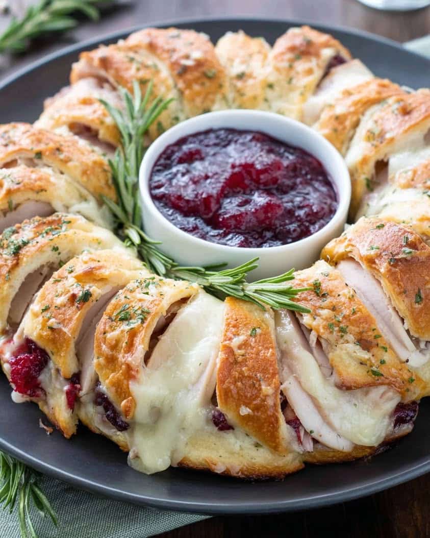 savory turkey cranberry crescent ring