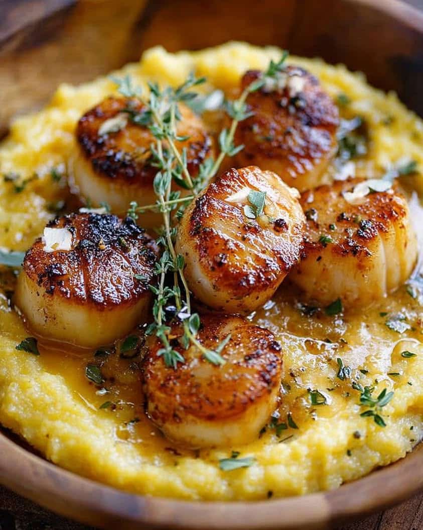 scallops herb brown butter polenta
