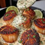 sizzling scallops lime cilantro sauce 1