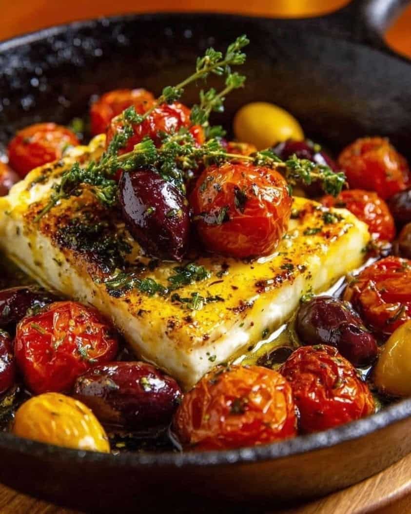 skillet baked feta tomato salsa