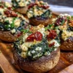spinach feta sun dried tomato stuffed mushrooms