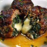 spinach garlic meatballs stuffed mozzarella 1
