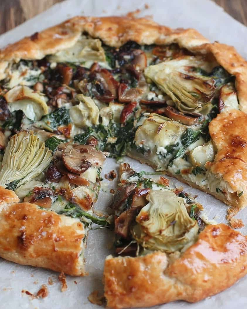 spinach mushroom artichoke galette 1
