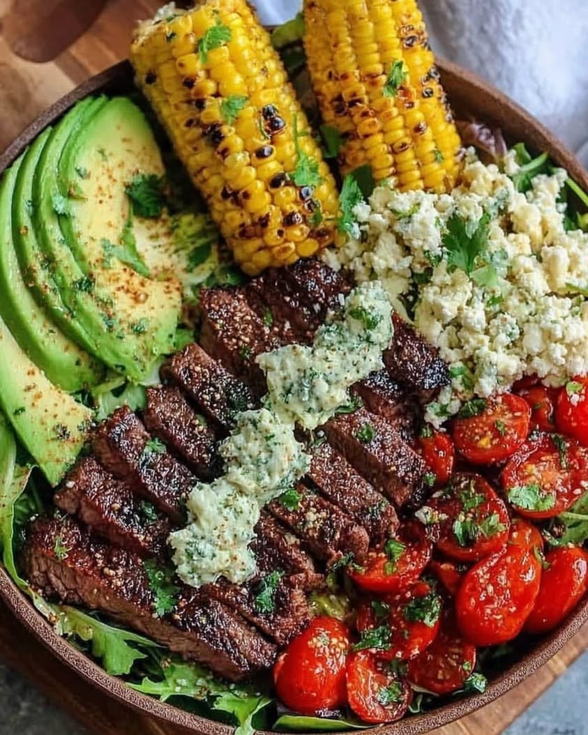 steak avocado roasted corn bowl 1