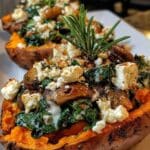 stuffed sweet potatoes spinach mushroom feta 1