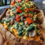 stuffed sweet potatoes spinach mushroom feta 2